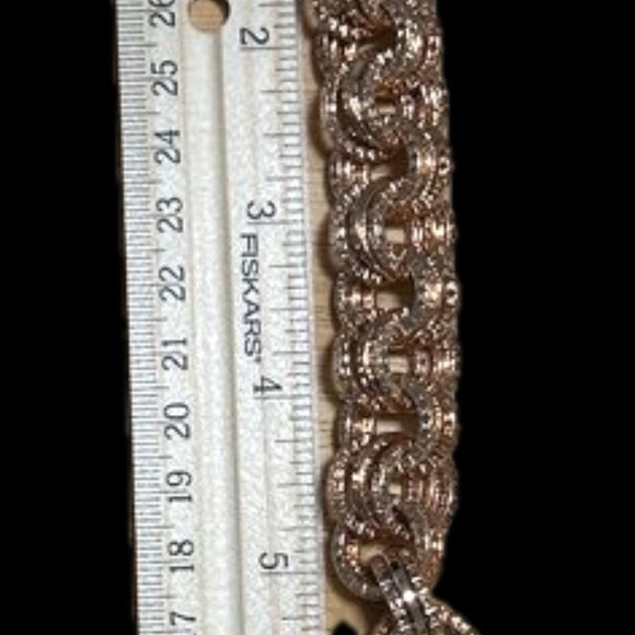 Estate Bronze Milor Italy Thick Circles Rose Gold Plated Chain Brac… - Picture 6 of 13